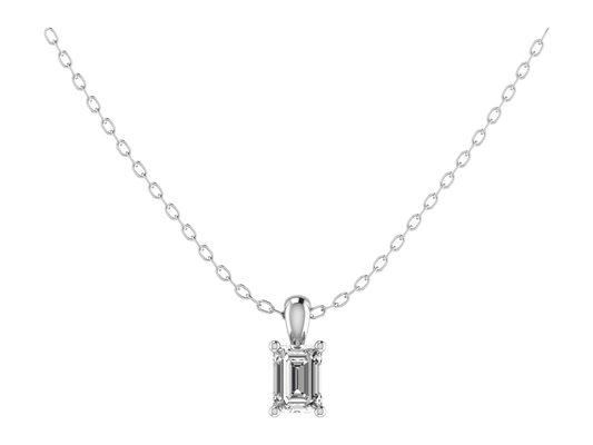 Emerald cut Four Claw Pendant 6x4mm