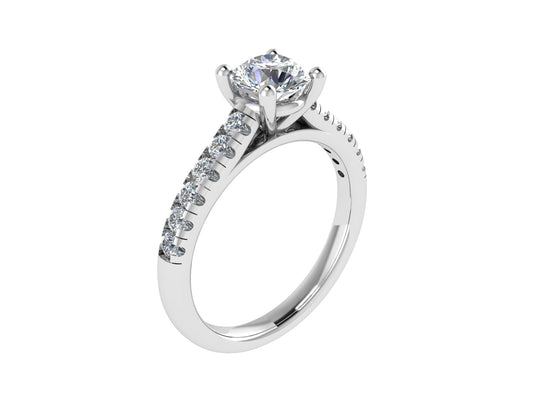 Round Ring with Diamond set shoulders 4.5mm