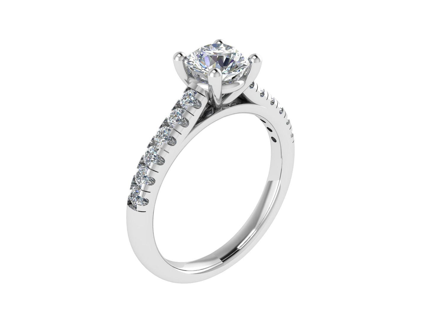 Round Ring with Diamond set shoulders 5.5mm