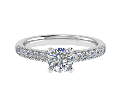 Round Ring with Diamond set shoulders 5.5mm