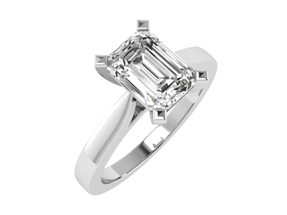 Emerald Cut four claw ring 8 x 6mm