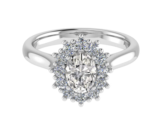 Oval Diamond Cluster Ring 7.5 x 5.5mm