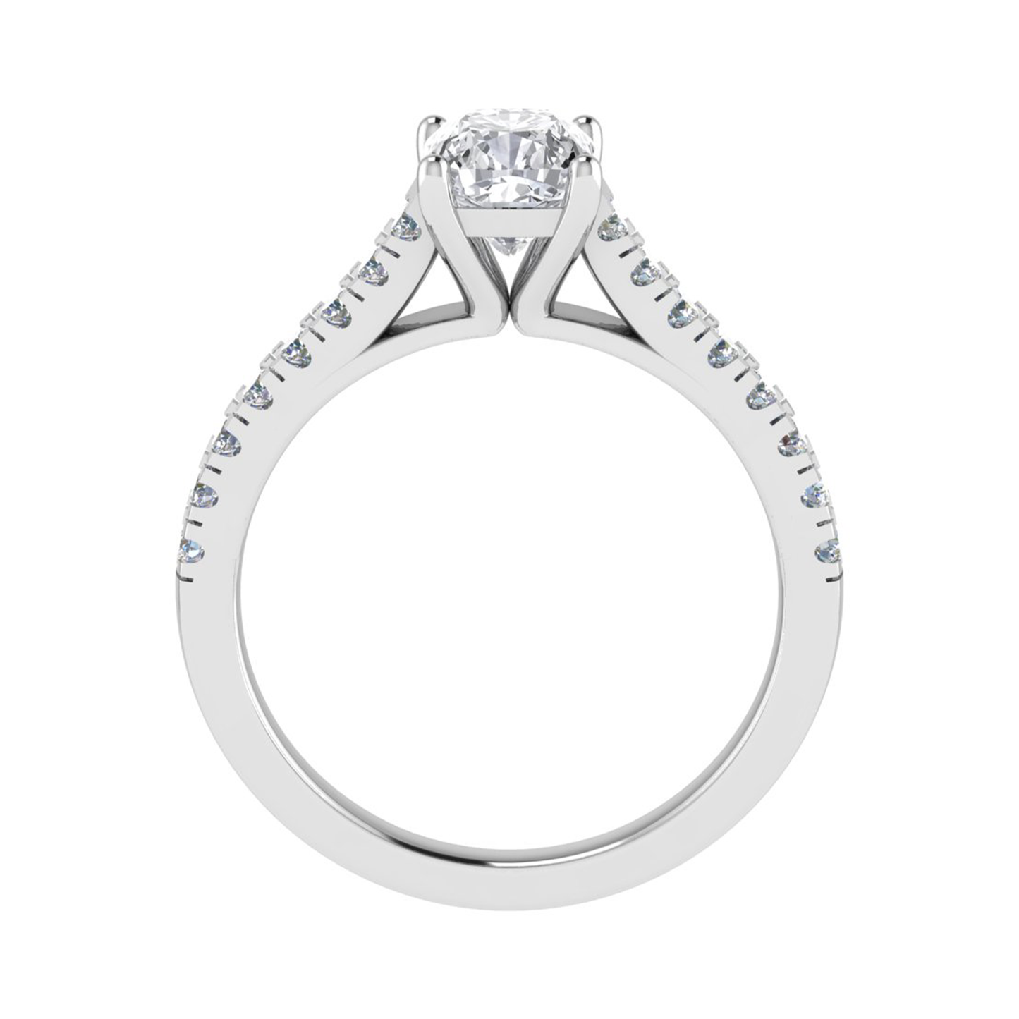 4mm Cushion Ring with Diamond set shoulders