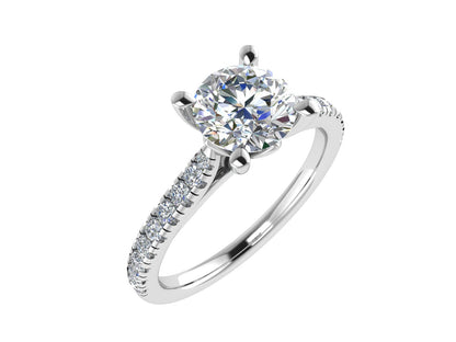 Round Ring with Diamond set shoulders 6.5mm
