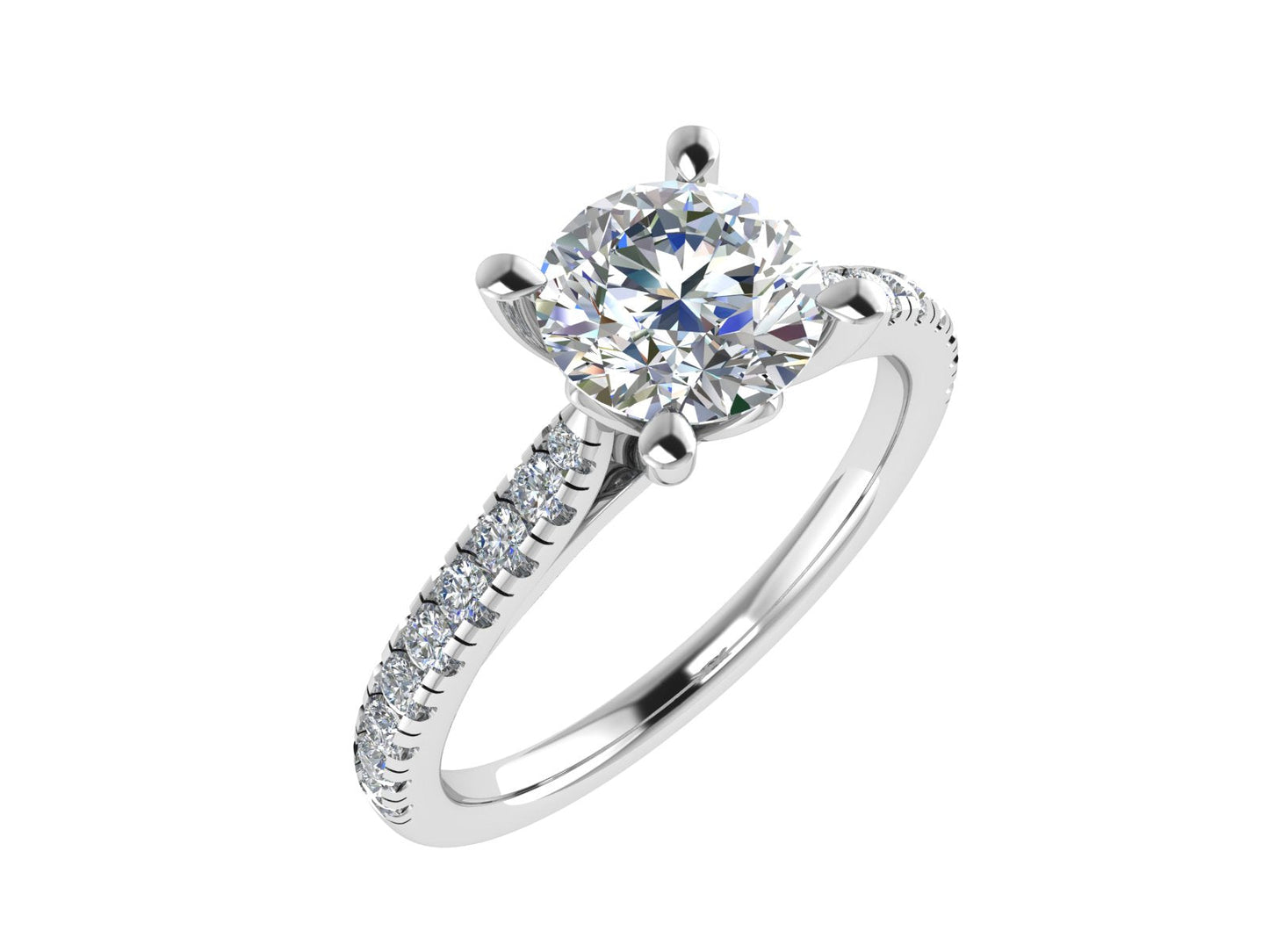 Round Ring with Diamond set shoulders 5.5mm