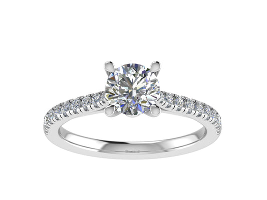 Round Ring with Diamond set shoulders 4.5mm